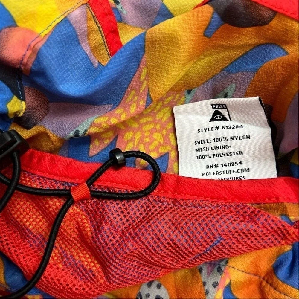 Poler‎ Womens L Colorblock 90s Style Vented Windbreaker Jacket Retro Streetwear